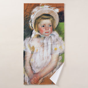 Mädchen in einem weißen Bonnet, Mary Cassatt Badehandtuch