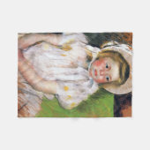 Mädchen in einem weißen Bonnet, Mary Cassatt Fleecedecke (Vorderseite (Horizontal))