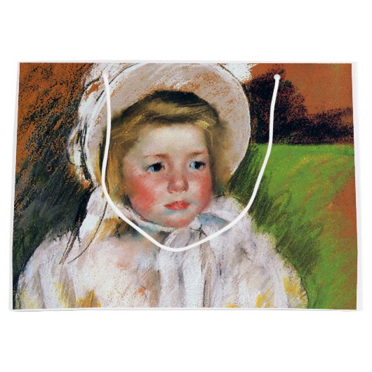 Mädchen in einem weißen Bonnet, Mary Cassatt Große Geschenktüte (Vorderseite)