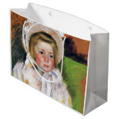 Mädchen in einem weißen Bonnet, Mary Cassatt Große Geschenktüte (Rückseite Schrägansicht)