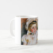 Mädchen in einem weißen Bonnet, Mary Cassatt Kaffeetasse (Vorderseite Links)