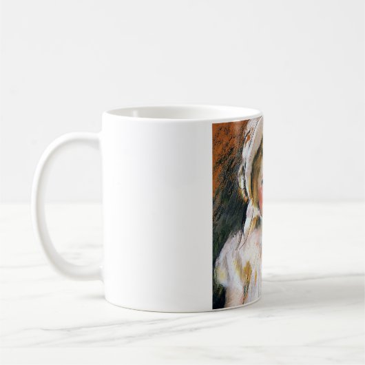 Mädchen in einem weißen Bonnet, Mary Cassatt Kaffeetasse (Links)