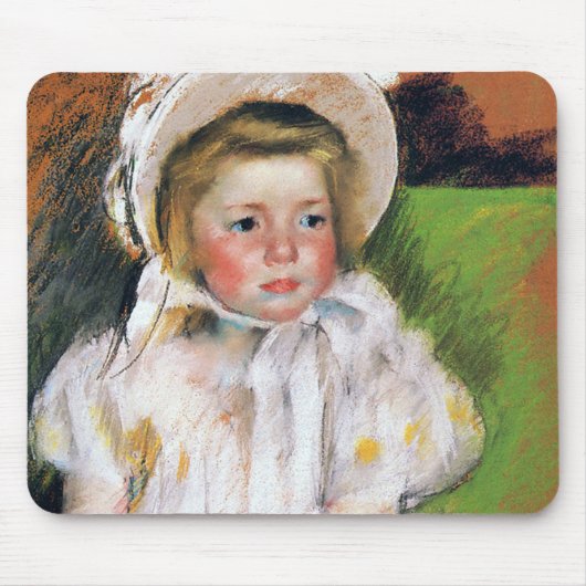 Mädchen in einem weißen Bonnet, Mary Cassatt Mousepad (Vorne)
