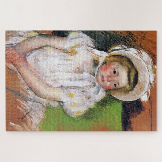 Mädchen in einem weißen Bonnet, Mary Cassatt Puzzle (Horizontal)