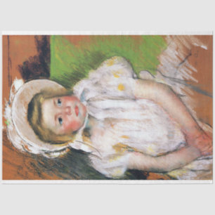 Mädchen in einem weißen Bonnet, Mary Cassatt Seidenpapier
