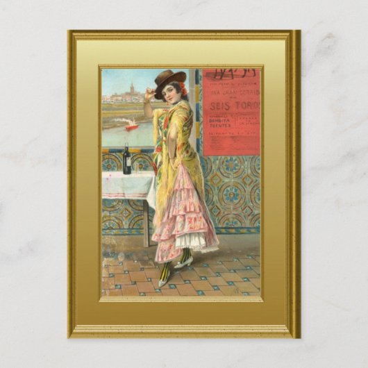 Mädchen in einer Diskothek Postkarte (Vorderseite)