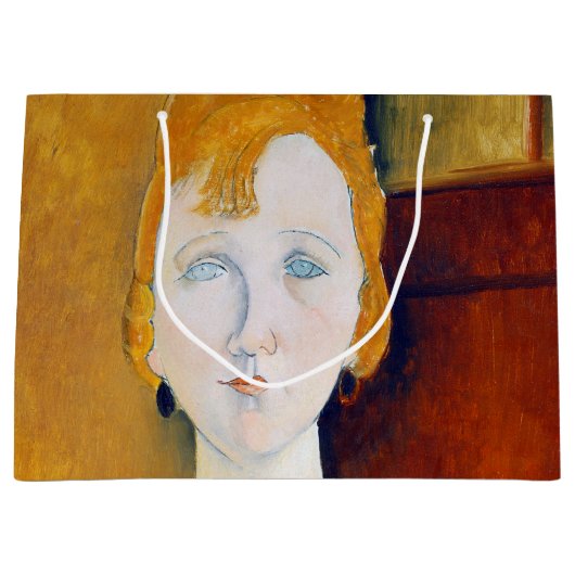 Mädchen in einer grünen Bluse, Modigliani Large Gi Große Geschenktüte (Vorderseite)
