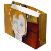 Mädchen in einer grünen Bluse, Modigliani Large Gi Große Geschenktüte (Rückseite Schrägansicht)