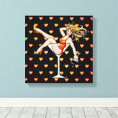 MÄDCHEN IN EINER MARTINI GLAS Gallerie Wrapped Can Leinwanddruck (Insitu (Holzboden))