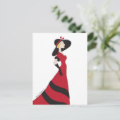 Mädchen in einer roten Postkarte (Stehend Vorderseite)