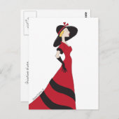 Mädchen in einer roten Postkarte (Vorne/Hinten)