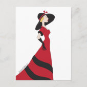 Mädchen in einer roten Postkarte (Vorderseite)
