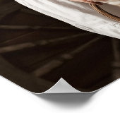 Mädchen in einer Scheune mit einem Kätzchen in ein Poster (Ecke)