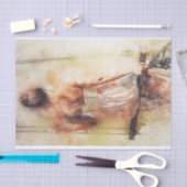 Mädchen in einer Swing-Wasserfarbe Seidenpapier (Handwerk)