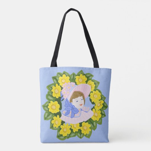 Mädchen in einer Viktorianischen Osterweibchen Tasche (Rückseite)