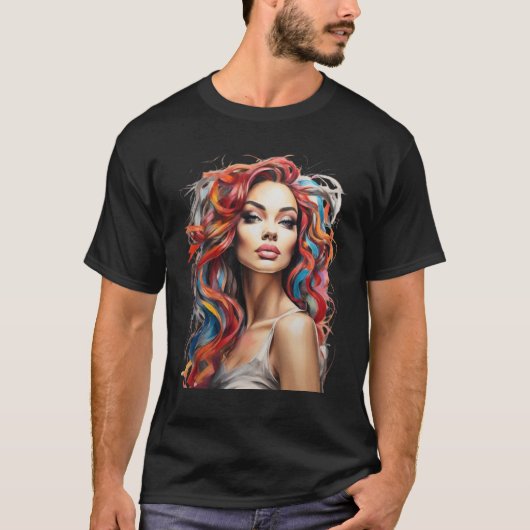 Mädchen in Farben T-Shirt (Vorderseite)