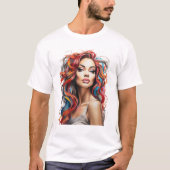 Mädchen in Farben T-Shirt (Vorderseite)