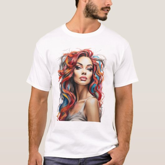 Mädchen in Farben T-Shirt (Vorderseite)