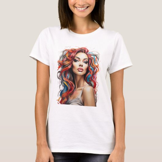 Mädchen in Farben T-Shirt (Vorderseite)