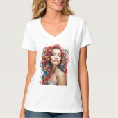 Mädchen in Farben T-Shirt (Vorderseite)