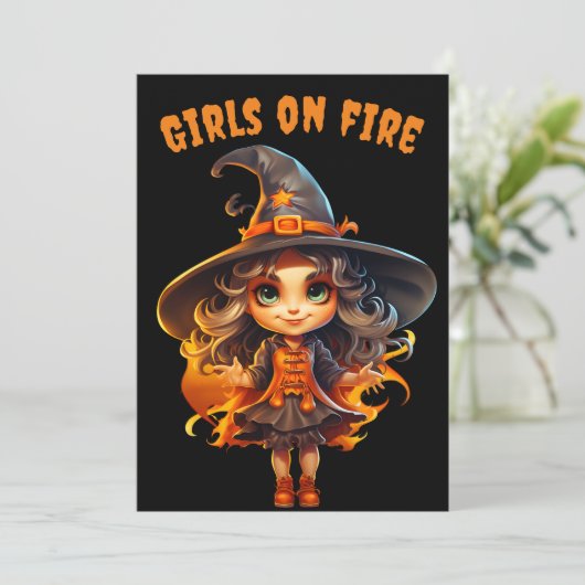 Mädchen in Flammen Einladung (Stehend Vorderseite)