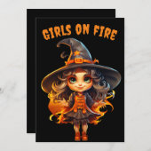 Mädchen in Flammen Einladung (Vorne/Hinten)