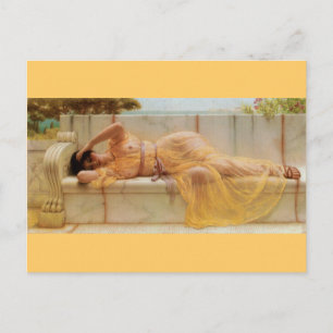 Mädchen in Gelbdraperie - Vintag - Godward Postkarte