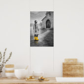 Mädchen in gelben Stiefeln Poster (Küche)