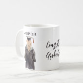 Mädchen in grauem Abschluss Kaffeetasse (Vorderseite Links)