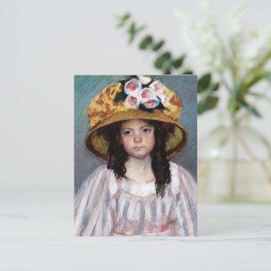 Mädchen in Großhut von Mary Cassatt Postcard Postkarte (Stehend Vorderseite)