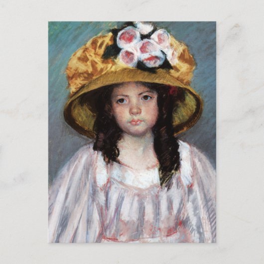 Mädchen in Großhut von Mary Cassatt Postcard Postkarte (Vorderseite)