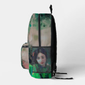 Mädchen in grünem Kleid Bedruckter Rucksack (Rechts)