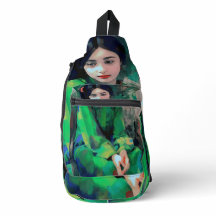 Mädchen in grünem Kleid