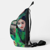 Mädchen in grünem Kleid Crossbody Bag (Rechts)