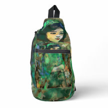 Mädchen in grünem Kleid