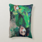 Mädchen in grünem Kleid Dekokissen (Rückseite(Vertikal))