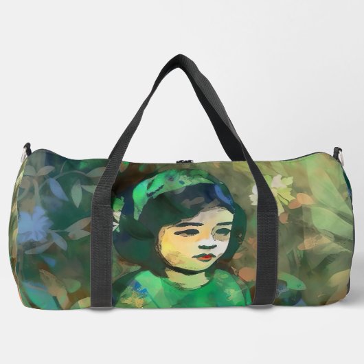 Mädchen in grünem Kleid Duffle Bag (Vorderseite)