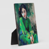 Mädchen in grünem Kleid Fotoplatte (Seite)