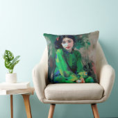 Mädchen in grünem Kleid Kissen (Stuhl )