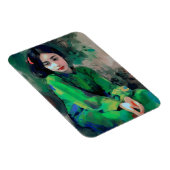Mädchen in grünem Kleid Magnet (Rechte Seite)