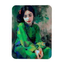 Mädchen in grünem Kleid