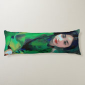 Mädchen in grünem Kleid Seitenschläferkissen (Rückseite)