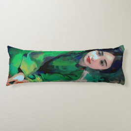 Mädchen in grünem Kleid Seitenschläferkissen