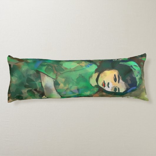 Mädchen in grünem Kleid Seitenschläferkissen (Rückseite)