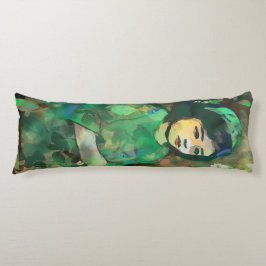 Mädchen in grünem Kleid Seitenschläferkissen