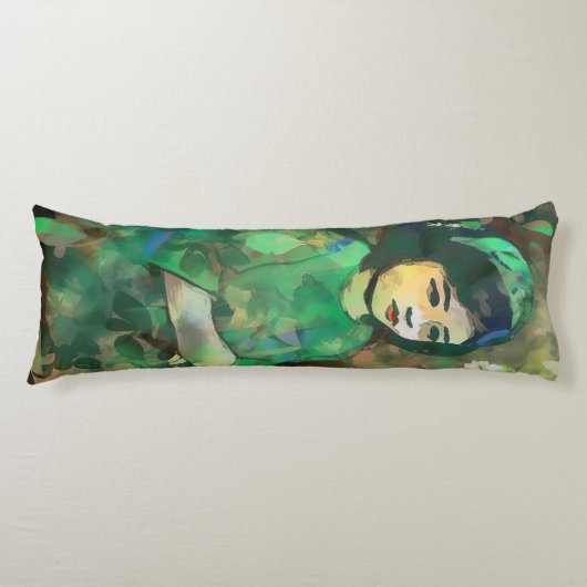 Mädchen in grünem Kleid Seitenschläferkissen (Vorderseite)