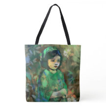 Mädchen in grünem Kleid