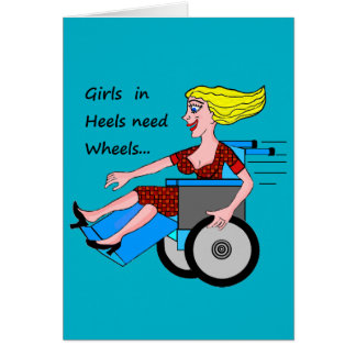 Mädchen in Heelsbedarf Rädern