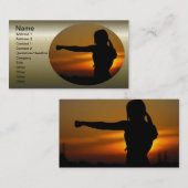 Mädchen in Karate Sunset Visitenkarte (Vorne/Hinten)