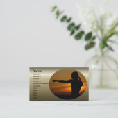 Mädchen in Karate Sunset Visitenkarte (Stehend Vorderseite)